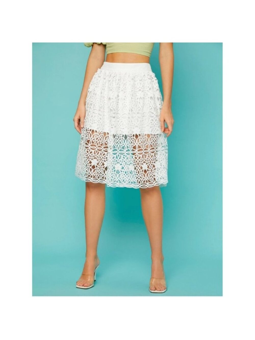 Hollow Out Guipure Lace Skort - Picture 2 of 9
